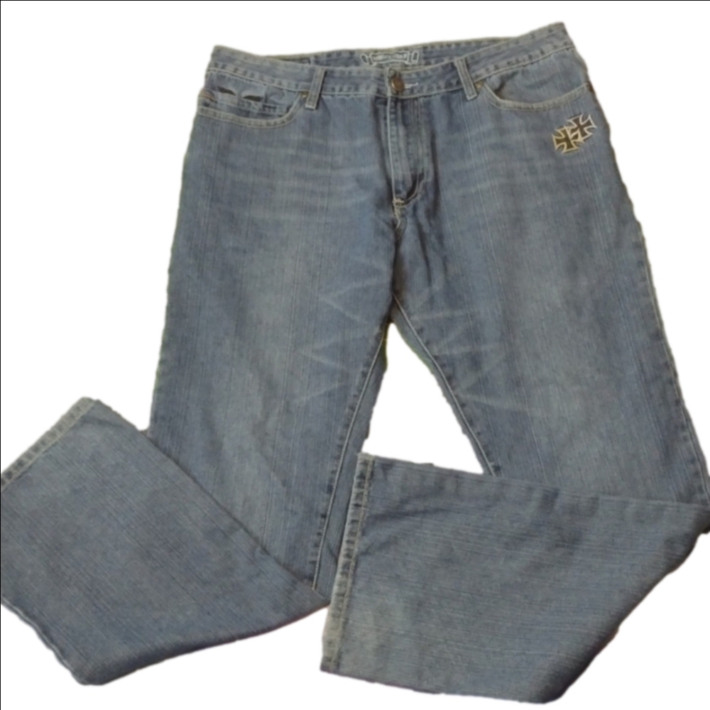 Robin's JEAN  croco blue cross jeans size 38 big & tall